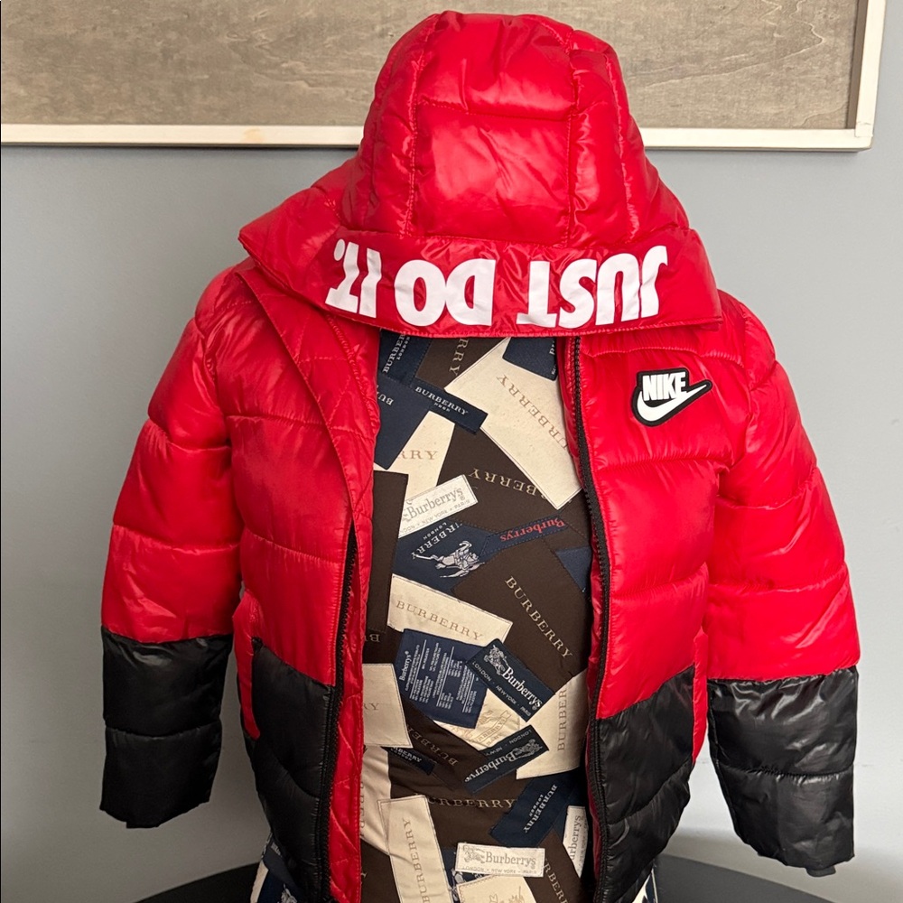 Nike Red and Black Hooded Jacket